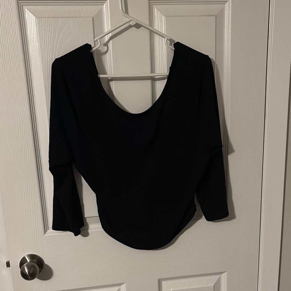 Black Backless Bodysuit Top